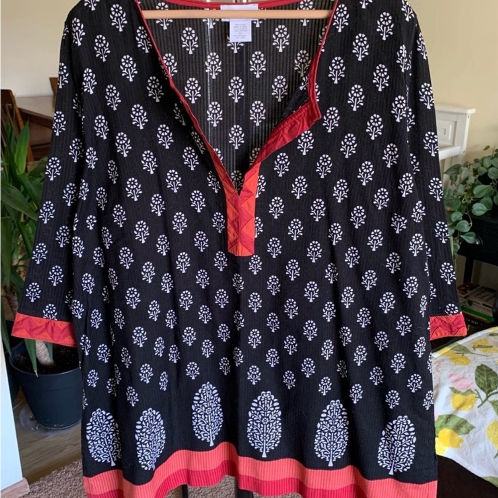 Soft Surroundings Floral Tunic Top 2X